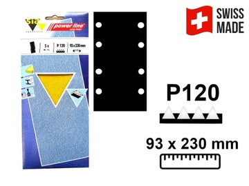 25szt TRWAŁY Papier ścierny arkusz 93x230mm P120