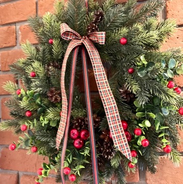 Wianek świąteczny na drzwi ozdoba stroik na stół girlanda prezent