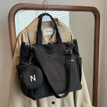 ШКОЛЬНАЯ СУМКА ЖЕНСКАЯ, МОЛОДЕЖНАЯ, ЧЕРНАЯ, СУМКА НА ПЛЕЧЕ, МОЛНИЯ, КОШЕЛЕК