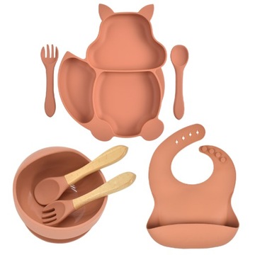 7PCS/Set Baby Tableware Set Food Grade Silicone Ki