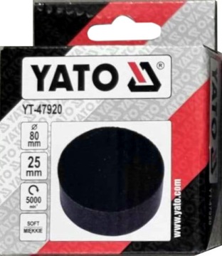 ПОЛИРОВАЛЬНАЯ ГУБКА YATO, МЯГКАЯ ПОДКЛАДКА-ВЕЛКРО, 80 мм