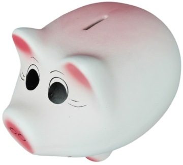 ДЕКОРАТИВНАЯ КЕРАМИЧЕСКАЯ КОПИЛКА XL БЕЛАЯ, большая, польское производство