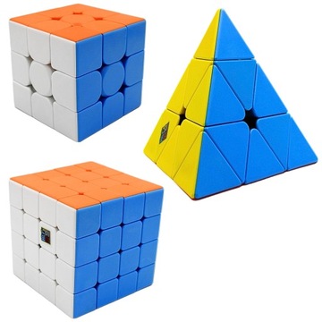 ZESTAW Kostek 3x3 + 4x4 + Piramida MoYu ORYGINALNE SZYBKIE KOSTKI + GRATIS
