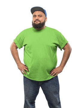koszulka bawełniana męska jasnozielone jabłko WYSOKA JAKOŚĆ krótki ręka 4XL