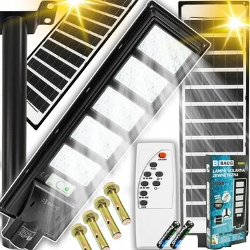 LAMPA SOLARNA Z CZUJNIKIEM RUCHU ZMIERZCHU LED ZEWNĘTRZNA OGRODOWA + PILOT