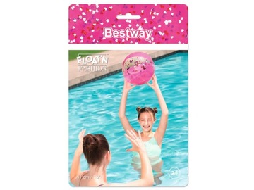 Большой НАДУВНОЙ ПЛЯЖНЫЙ МЯЧ с блестками 41см Bestway