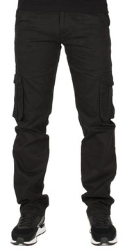 Spodnie męskie bojówki W:45 112 CM czarne robocze