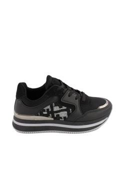 Sneakersy SPORTOWE damskie KLASYCZNE czarne (40)