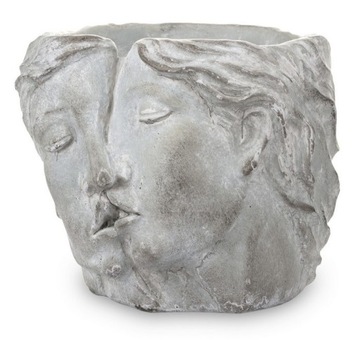 Osłonka na kwiaty głowa doniczka para beton w456