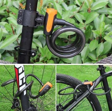 ВЕЛОСИПЕДНЫЙ ЗАМОК ВЕЛОСИПЕДНЫЙ ЗАМОК ТРОС-ЦЕПЬ С КЛЮЧОМ 100СМ RW36