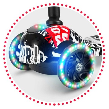 САМОКАТ ДЛЯ МАЛЬЧИКОВ, ДЕТСКИЙ, БАЛАНС ТРЕХКОЛЕСНЫЙ, LED, НА 2, 3, 4 ГОДА