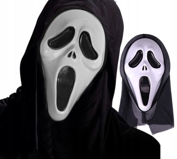 MASKA KRZYK z Kapturem MASKI Scream HALLOWEEN B