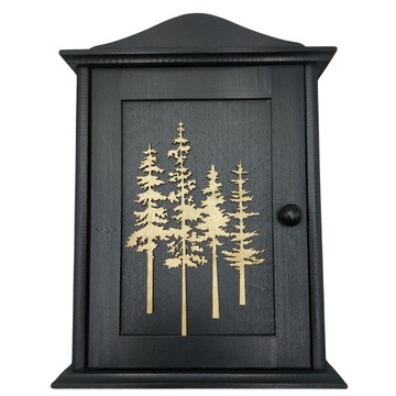 Шкаф для ключей, черная деревянная маленькая шкатулка для ключей, шкатулка для ключей