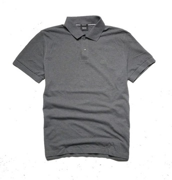 Hugo Boss modern fit polo szara koszulka męska pima XL