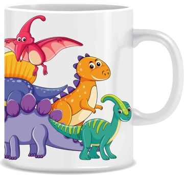 Kubek z Dinozaurami i imieniem DZIECKA 330ml