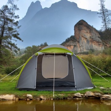 ТУРИСТИЧЕСКАЯ ПАЛАТКА ДЛЯ СЕМЕЙНОГО КЕМПИНГА НА 4 ЧЕЛОВЕКА С ВЕНТИЛЯЦИЕЙ IGLO