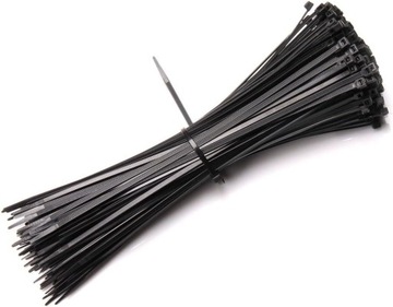 100x UCHWYT SAMOPRZYLEPNY DO KABLI 30x30 + TRYTYTKI 3,6x200 CZARNE