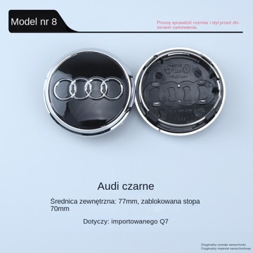 КРЫШКИ ЗАГЛУШКИ КОЛПАКИ ДЛЯ ДИСКОВ AUDI - 69 ММ - ЧЕРНЫЕ 4 ШТ.