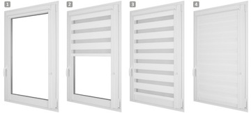 РОЛЛОННЫЕ ШТОРЫ ДЕНЬ НОЧЬ В БЕЛОЙ КАССЕТЕ ПВХ С ИНДИВИДУАЛЬНЫМИ НАПРАВЛЯЮЩИМИ, RENA COLORS