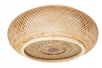 LAMPA SUFITOWA WISZĄCA NATRUAL BOHO RATTAN DREWNO