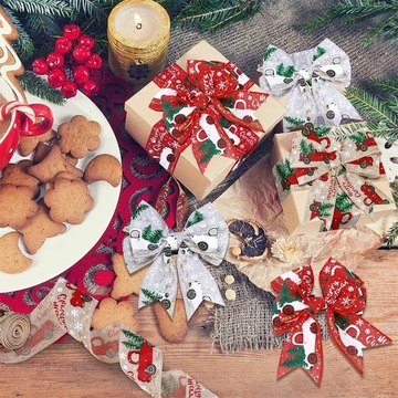 РОЖДЕСТВЕНСКАЯ ДЕКОРАТИВНАЯ ЛЕНТА, ЛЕН, НАБОР 3 шт.