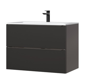 SZAFKA ŁAZIENKOWA Z UMYWALKĄ 80 CM CAPRI BLACK