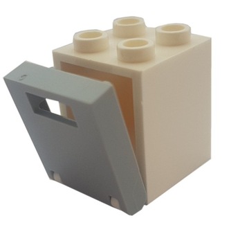 LEGO Szafka 2x2x2 biały jasny szary 4345 4346