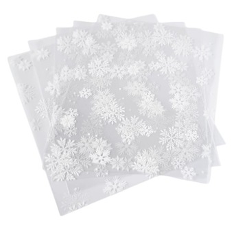 Torebki foliowe woreczki celofan na słodycze ŚWIĄTECZNE GWIAZDKI 15x20 50 s