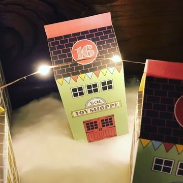 АДВЕНТ-календарь, домики из бумаги, 25 шт.Рождественская деревня DIY N2