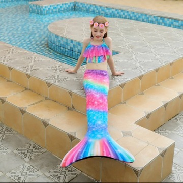 8w1 SYRENI OGON STRÓJ KĄPIELOWY SYRENKA KOSTIUM DO PŁYWANIA SYRENA r.150 CM