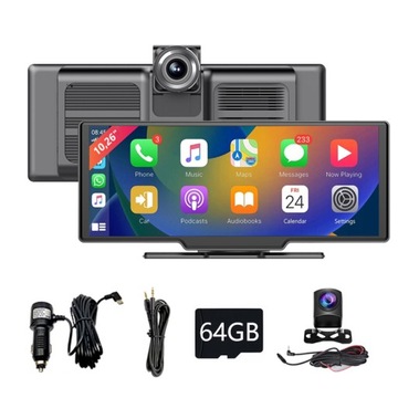 STACJA RADIO MULTIMEDIALNA MONITOR ANDROID AUTO CARPLAY DVR 2 KAMERY