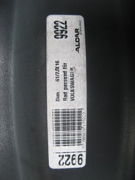4× DISK OCELOVÝ VOLKSWAGEN OE 9922 6.5" X 16" 5X112 ET 33