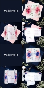 ZAPROSZENIA ŚLUBNE NA ŚLUB Z KALKĄ KOPERTĄ - 2 SZT