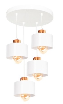 ŻYRANDOL LAMPA WISZĄCA SUFITOWA LOFT 4 BIAŁA LED