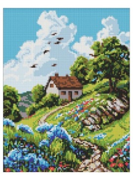 Алмазна мозаїка - Затишний будиночок 30x40 см