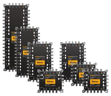 Телевизионные выходы MultiSwitch 5/16 719505 EuroSwitch TV SAT DC 12 В DVB-T2 5x 16