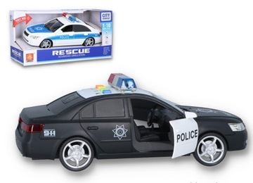 Auto Policja z napedem światłem i dźwiękiem