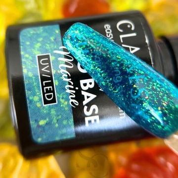Гибридная база для ногтей Claresa Rainbow Jello Base с морскими частицами 5г