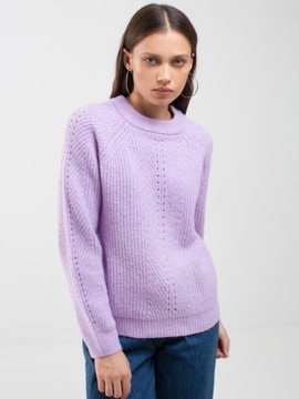 BIG STAR SWETER DAMSKI Z OZDOBNYM SPLOTEM FIOLETOWY PIKULINA 500 S