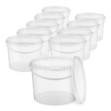 10x Wiadro plastikowe z pokrywą 3 Litr na ŻYWNOŚĆ!
