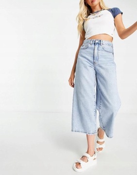 Stradivarius NH2 obh przecierane spodnie mom jeans nogawka 7/8 XXS