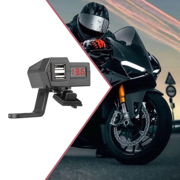 USB-зарядное устройство для мотоцикла Пылезащитное зарядное устройство для мобильного телефона с красным зеркалом