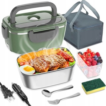 ELEKTRYCZNY LUNCHBOX 1.5L 80W PODGRZEWACZ ŻYWNOŚCI DO TORBA TERMICZNA