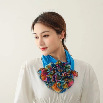 Korean Floral Chiffon Neck Guard False Collar