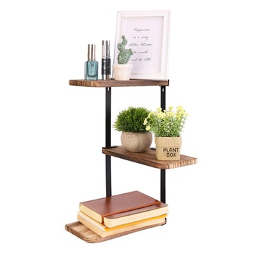 Wisząca ścienna półka regał narożna 3 półek 43 cm