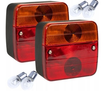 2x LAMPA TYLNA ZESPOLONA DO PRZYCZEPKI LAWET SAMOCHODU ŚWIATŁA + 4x ŻARÓWKA
