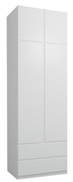 SZAFA EMMA 70 cm + 2 SZUFLADY + NADSTAWKA BIAŁA