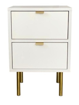 Szafka nocna biała złota chrom stolik nocny 60cm