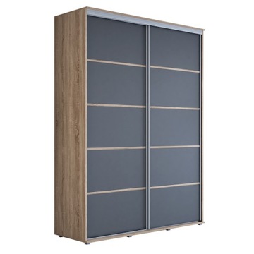 Szafa przesuwna KP-Meble MAJA PLUS 160 x 242 x 61cm bez lustra, półki