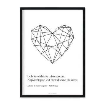 Plakat z Cytatem Mały Książę Miłość Serce 30x40 cm